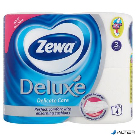 Toalettpapír, 3 rétegű, kistekercses, 4 tekercs, ZEWA 'Deluxe', fehér