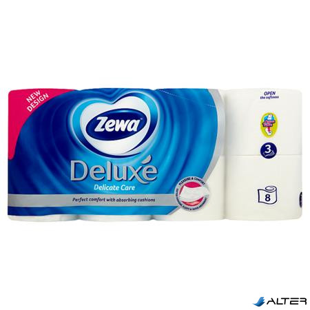 Toalettpapír, 3 rétegű, kistekercses, 8 tekercs, ZEWA "Deluxe", fehér
