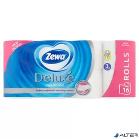   Toalettpapír, 3 rétegű, kistekercses, 16 tekercs, ZEWA "Deluxe, fehér