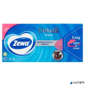   Papír zsebkendő, 3 rétegű, 90 db, ZEWA "Deluxe", illatmentes