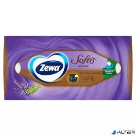   Kozmetikai kendő, 4 rétegű, 80 db, ZEWA "Softis" levendula