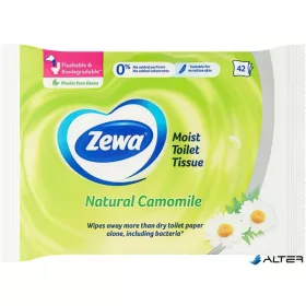 Toalettpapír, nedves, 42db, ZEWA, kamilla