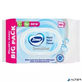 Toalettpapír, nedves, 80db, ZEWA, sensitive