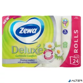   Toalettpapír, 3 rétegű, kistekercses, 24 tekercs, ZEWA "Deluxe", kamilla