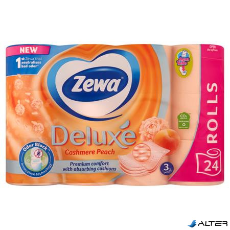 Toalettpapír, 3 rétegű, kistekercses, 24 tekercs, ZEWA "Deluxe", barack