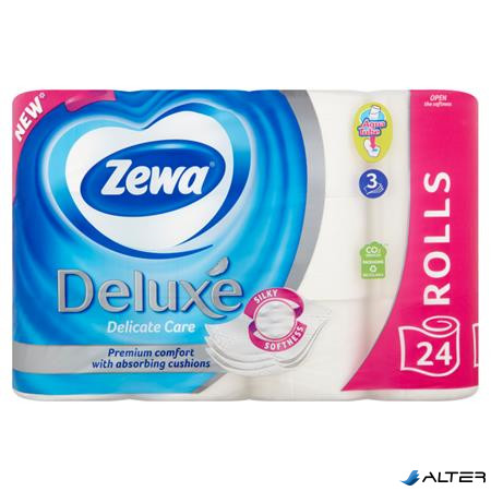 Toalettpapír, 3 rétegű, kistekercses, 24 tekercs, ZEWA "Deluxe", fehér