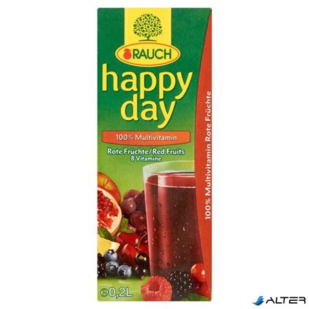 Gyümölcslé, 100%, 0,2 l, RAUCH 'Happy day', piros multivitamin