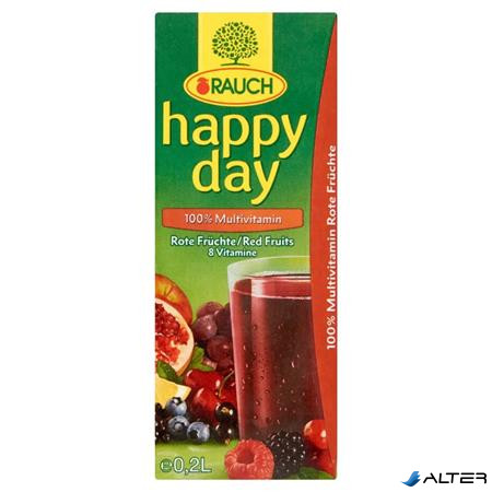 Gyümölcslé, 100%, 0,2 l, RAUCH "Happy day", piros multivitamin