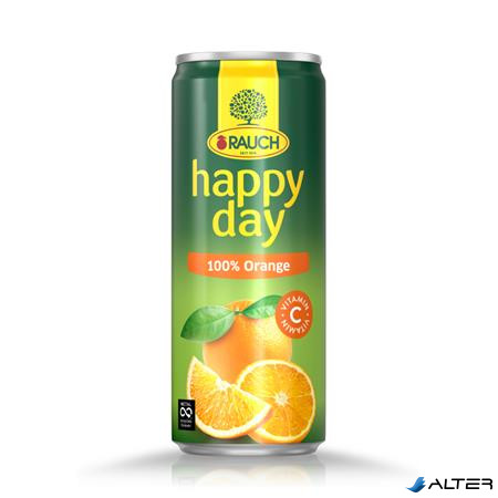 Gyümölcslé, 100%, 0,33 l, dobozos, RAUCH "Happy day", Orange