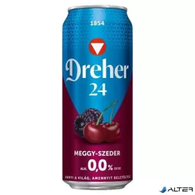   Alkoholmentes sör, 0,5 l, dobozos, DREHER '24', meggy-szeder