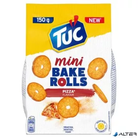   Pirított kenyérkarika, 150 g, TUC 'Mini Bake Rolls', pizza
