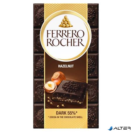 Étcsokoládé, 90 g, FERRERO ROCHER "Prémium", mogyorós töltelékkel