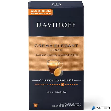 Kávékapszula, Nespresso® kompatibilis, 10 db, DAVIDOFF "Crema Elegant Lungo"