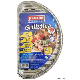   Grilltálca, 19x32 cm, félkör alakú, 4 db, MAZZINI 'Premium'