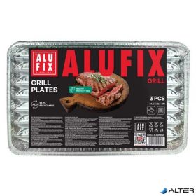Grilltálca, 34,5x22,5 cm, négyszögletű, 3 db, ALUFIX