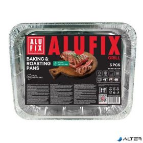 Alumínium grilltálca, 33x26 cm, 3 db, ALUFIX