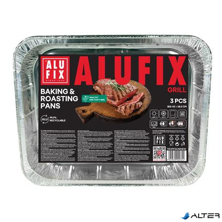 Alumínium grilltálca, 33x26 cm, 3 db, ALUFIX