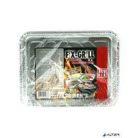 Alumínium grilltálca, 22,5x17 cm, 3 db, ALUFIX