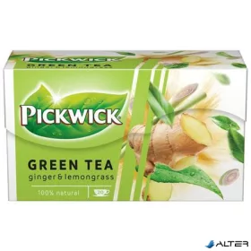 Zöld tea, 20x1,5 g, PICKWICK, gyömbér-citromfű
