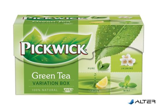 Zöld tea, 20x2 g, PICKWICK 'Zöld tea Variációk', citrom, jázmin, earl grey, borsmenta