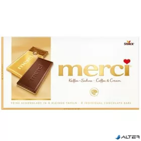 Táblás tejcsokoládé, 100 g, MERCI, kávés-tejszínes