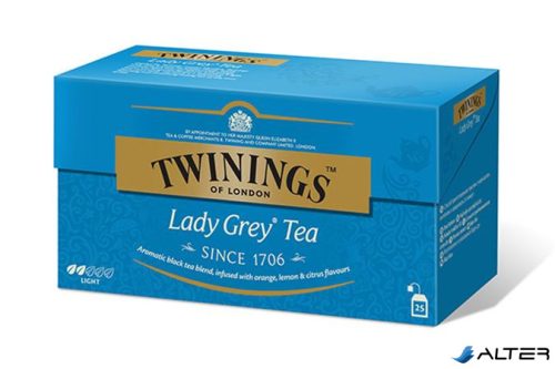 Fekete tea, 25x2 g, TWININGS "Lady grey"
