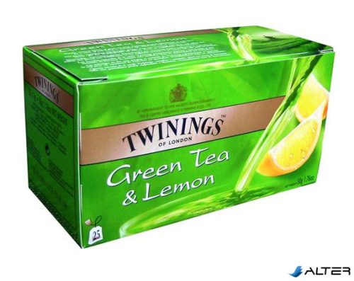 Zöldtea, 25x1,6 g, TWININGS "Green Tea & Lemon"