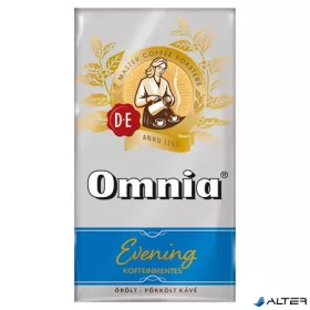   Kávé, pörkölt, őrölt, vákuumos csomagolásban, 250 g, DOUWE EGBERTS "Omnia Evening", Koffeinmentes