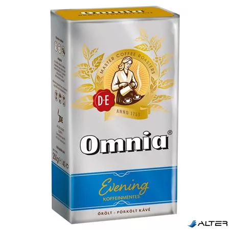 Kávé, pörkölt, őrölt, vákuumos csomagolásban, 250 g, DOUWE EGBERTS "Omnia Evening", Koffeinmentes