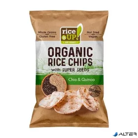   Barnarizs chips, 25 g, RICE UP "Bio", chia maggal és quinoával