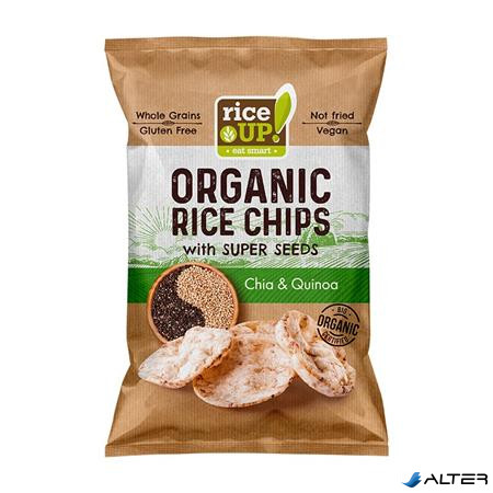 Barnarizs chips, 25 g, RICE UP 'Bio', chia maggal és quinoával