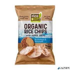   Barnarizs chips, 25 g, RICE UP "Bio", hajdinával és amaránttal