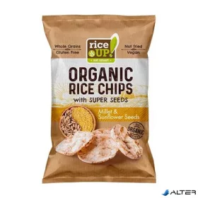   Barnarizs chips, 25 g, RICE UP "Bio", kölessel és napraforgóval