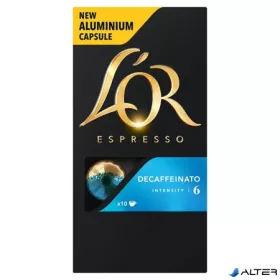   Kávékapszula, Nespresso® kompatibilis, 10 db, koffeinmentes, JACOBS DOUWE EGBERTS 'L'OR Decaffeinato'