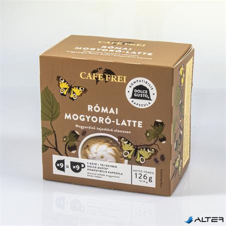 Kávékapszula, Dolce Gusto kompatibilis, 9 db, CAFE FREI 'Római mogyoró-latte'
