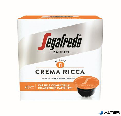 Kávékapszula, Dolce Gusto kompatibilis, 10 db, SEGAFREDO "Crema Ricca"