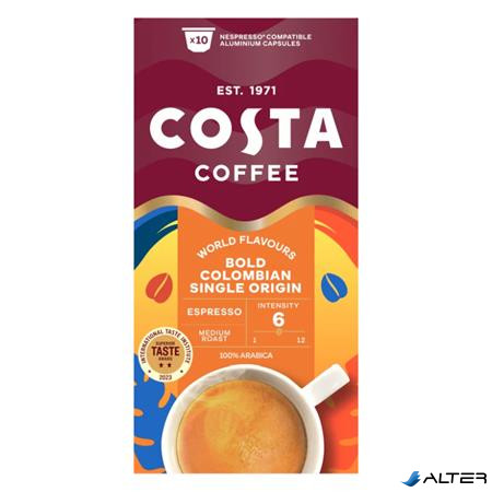Kávékapszula, Nespresso® kompatibilis, 10 db, COSTA "Bold Colombian Single Origin Espresso"