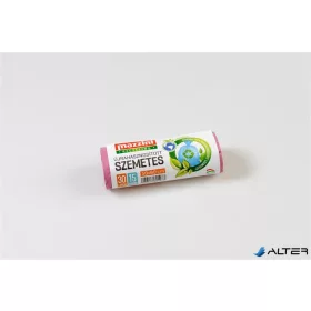   Szemeteszsák, újrahasznosított, 30 l, 15 db, 50x60 cm, 12 µ, MAZZINI, pink