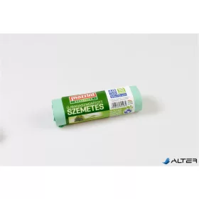   Szemeteszsák, újrahasznosított, 60 l, 10 db, 55x70 cm, 14 µ, MAZZINI, zöld