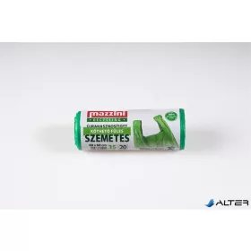   Szemeteszsák, újrahasznosított, köthető füles, 35 l, 20 db, 49x60 cm, 10 µ, MAZZINI, zöld