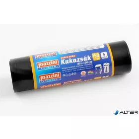   Nagykukazsák, extra erős, 150 l, 5 db, 80x120 cm, 40 µ, MAZZINI 'Premium', fekete