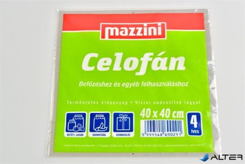 Celofán, 4 ív, 40x40 cm, MAZZINI