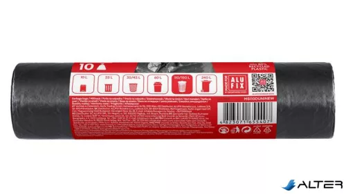 Szemeteszsák, extra erős, 110 l, 10 db, 70x110 cm, 33 µ, ALUFIX, fekete