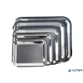 Tálca, szögletes, rozsdamentes acél, 25 x 21 cm