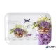 Tálca, műanyag, szögletes, levendula mintás, 34x23cm