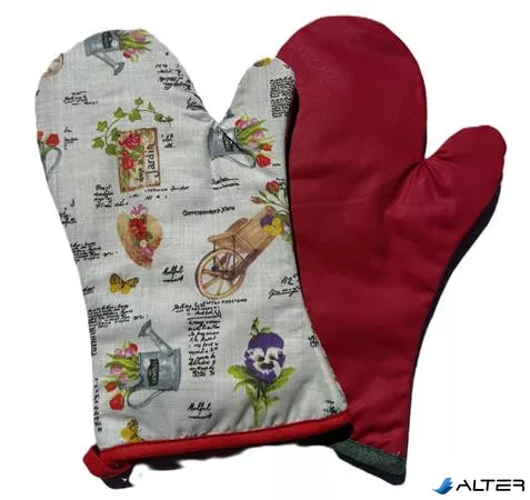 Konyhai kesztyű, hőálló, mintás, 29cm