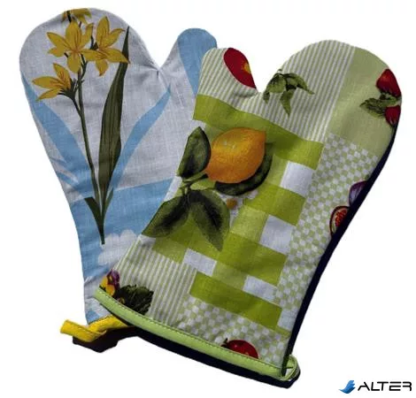 Konyhai kesztyű, hőálló, mintás, 29cm