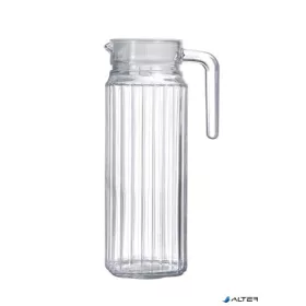 Üvegkancsó tetővel, szögletes, 1l