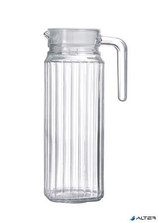Üvegkancsó tetővel, szögletes, 1l