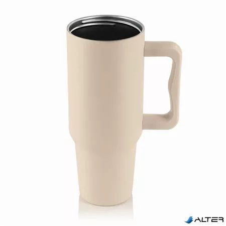 Termoszbögre, 1,2 l,  szívószállal, füllel, bézs